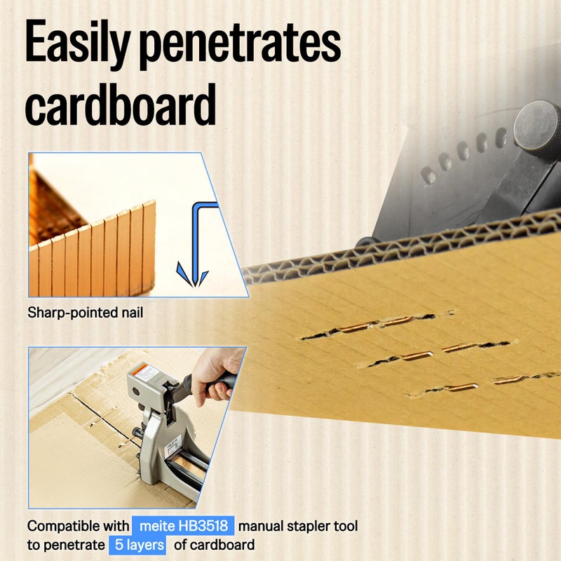 Meite دبابيس إغلاق الكرتون ميتي 16 قياس عرض 1-3/8" تاج 5/8" مغلفة بالنحاس لدبابيس صناديق الهواء المضغوط أو اليدوية - تغليف أقرب كرتون (2,000PCS) - Image 4